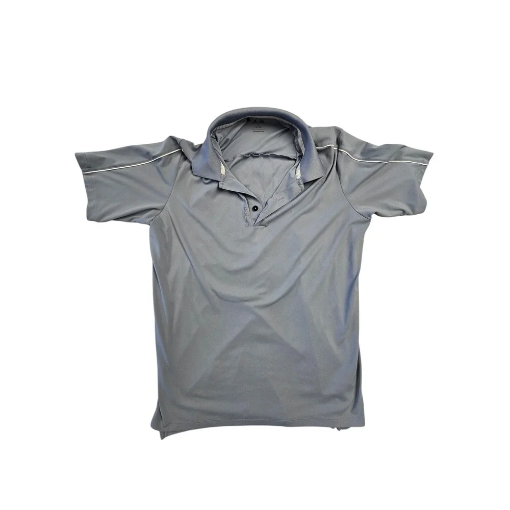 Adidas Golf Adizero Polo Shirt Mens Large Blue Gray Short Sleeve RN 88387